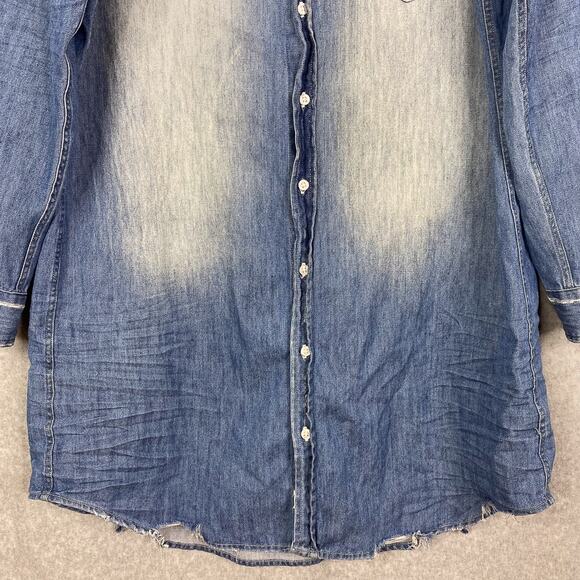 Frank & Eileen Distressed Vintage Wash Mary Classic Shirt Dress Size Small - Picture 3 of 13